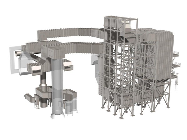 3D model of Oil Refinery Balance of Plant Ductwork and SCR Reactors in Baytown, Texas